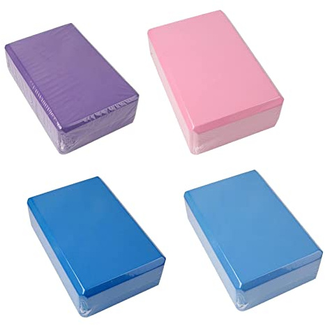 Anloximt 4Pack 23x15x7.5cm Blocs de Yoga en Mousse pour l'Exercise - Blocs de Gymnastique - Blocs de Danse - Équilibre pour Filles et Femmes - Entraînement