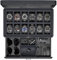 ROTHWELL Caja de reloj de lujo para 12 relojes, caja de reloj de piel sintética con tapa de cristal real, cajón deslizante para accesorios con múltiples compartimentos (carbono)