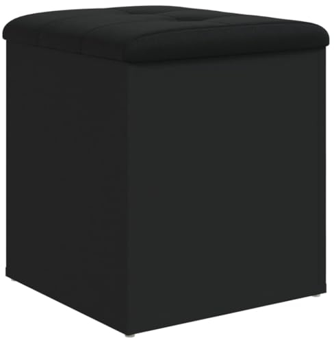 vidaXL Banco con Almacenaje, Almacenamiento para Juguetes Cojines, Banco para Zapatos, Asiento para Pasillo Salón, Madera de Ingeniería Negro