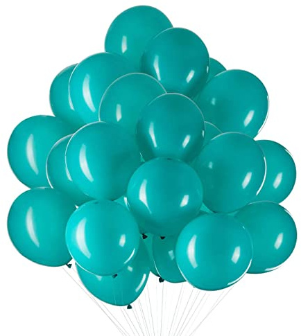 100 Stück 12 Zoll Luftballons Türkis,Blau Latex Helium Ballons für Geburtstag,Hochzeit Party Dekoration