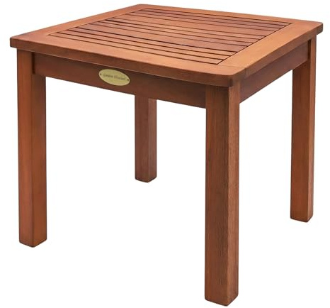 Spetebo Beistelltisch aus Eukalyptus Holz, 44 x 44 cm, rechteckig | FSC Massivholz geölt, Gartentisch, Balkontisch, Loungetisch