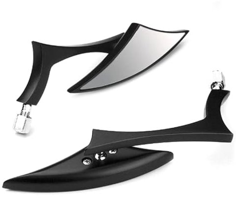 Motorradspiegel Für Cruiser Bike Für Chopper 1 Paar Universal 8 10mm Speer Klinge Seite Spiegel Aluminium Legierung Motorrad Bar End Rückspiegel Motorrad Rückspiegel(Schwarz)