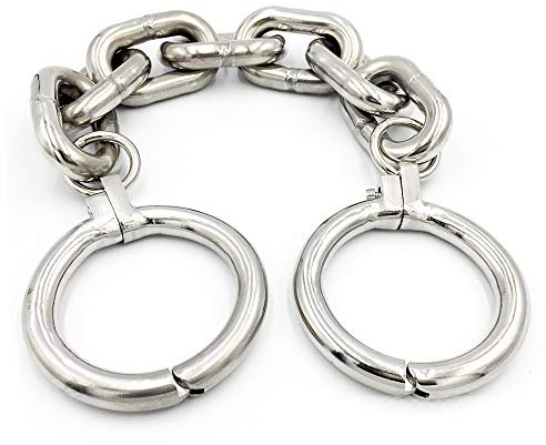 YZPNBW Edelstahl Schwere Runden Fußfesseln mit Kette SM Extrem Bondage Fesseln Cuffs Paare Abschließbare Restraint System Sex Fußschellen Fetisch Erwachsene Slave Sexspielzeug Männer Frauen Extrem