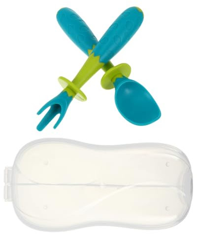 Hohopeti Kleinkinder-set – Lerngeschirr Für Kinder – 2-teiliges Lernbesteck – Gebogenes Design Für Einfaches