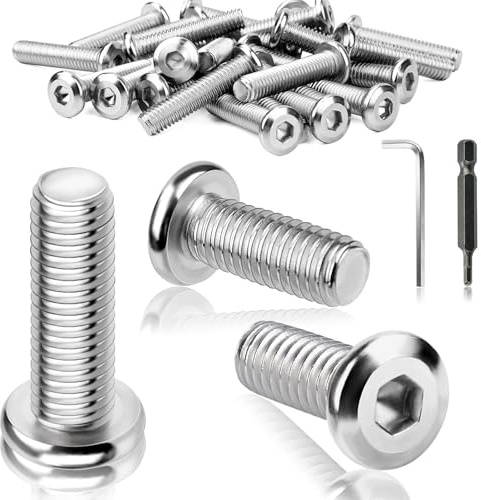 TXXATX Flachkopfschrauben M5x25mm Edelstahl M5 Schrauben 25 Stück | Linsenkopfschrauben Innensechskant, Vollgewinde, mit Schraubenschlüssel & Bit, für Montage, Wartung, Maschinenschrauben