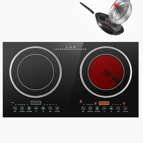 Piano Cottura a Doppia Induzione Incorporato, Potenza Di Fuoco Multi-marcia, Programma Appuntamenti 24 Ore Su 24, Piano Cottura Elettrico Portatile a Doppia Induzione, Per Cucina, Ristorante, Casa