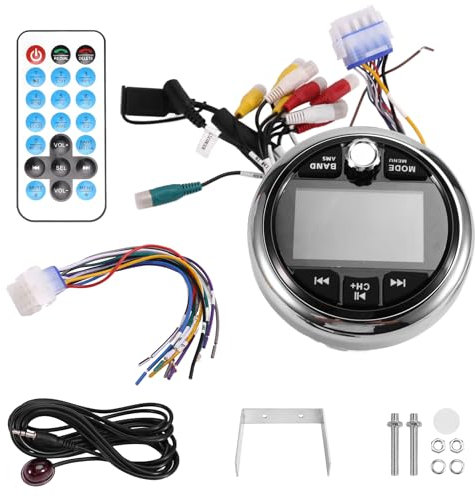 Zwfjcmsa Radio da barca MP5 Marine Stereo Sorgente Media Player AM FM RDS Ricevitore Video Play Bluetooth per ATV UTV SPA RZR