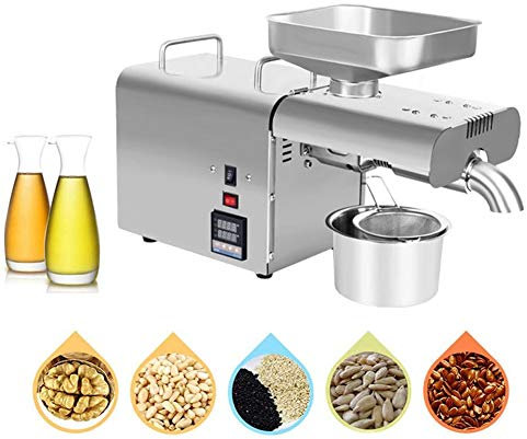 BGFYUSF Presse à Huile électrique Automatique， Presse à Huile de Cuisine， expulseur d'huile de Noix Froide/Chaude en Acier Inoxydable， écran Tactile LCD pour Noix de