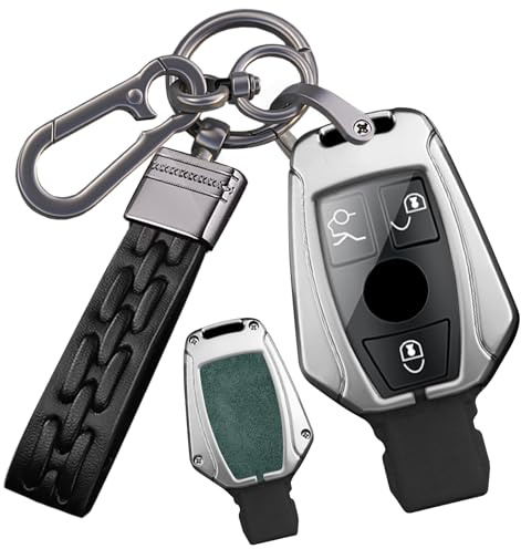 Ysbxitu Fernsteuerung Auto Schlüssel Cover hülle Leder Zubehör Passt für Mercedes-Benz A B C E R S G M V Klasse CLA CLS GLA GLC GLE GLK GL GLS SL SLK SLC AMG W204 W176 W245 W246，Car keychain