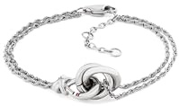 Tommy Hilfiger Jewelry Doppeltes Ketten-Armband oder Halskette für Damen, oder Ohrringe aus Edelstahl mit einem Nautischen Knoten – Erhältlich in Silber, Gold oder Bicolor