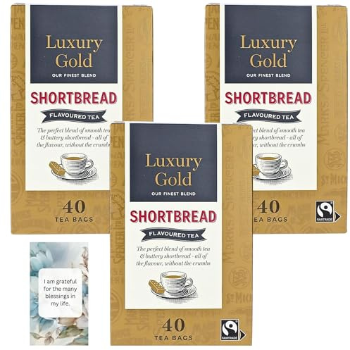 Tea Hamper Bundle Featuring Luxury Gold Shortbread Flavoured Tea (Pack of 3) – Gift Or Personal Use By Oerich Gift