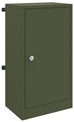 vidaXL Cassetta postale Verde Oliva in acciaio, 30 x 23 x 55 cm. Perfetta per uso esterno, con finitura opaca. Ha una porta a cerniera bloccabile e resiste alle intemperie. Serrature a camme imperme