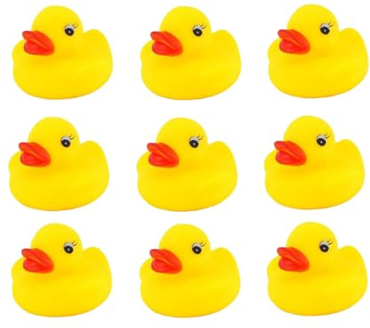 eMKay® Pack of 9 Mini Rubber Ducks – Squeaky Yellow Duck Bath & Paddling Pool Toys (5 cm) – Summer Water Fun for Kids