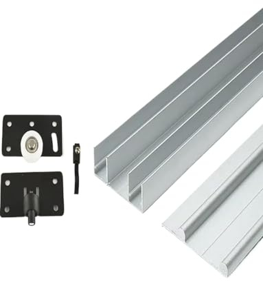 Schiebetürschienen-Set mit 3 Schienen, leises Gleiten, Ersatzrollen für Kleiderschrank und Scheunenglastüren, 250 cm, Schiebetürsystem
