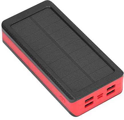 Yctze LED Solar Power Bank 30000Mah con 4 USB FAST, 9 LED e 3 modalità per Esterno - Ideale per il Campeggio, le Escursioni Ed Emergenze