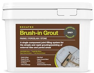 Rocatex Brush-In Grout 12Kg – Ready-to-Use Resin-Based Grout for Outdoor Paving, Patios, and Driveways – Rapid Set, Weather Resistant, Easy Application (Grey, 12Kg)