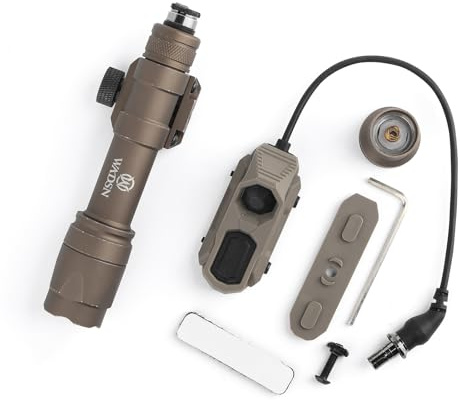 GLECTICAL GT-600c Lampe de Poche Tactique, 600Lumen Lampe Torch, Bronzé | Tactique Légère avec Coussin de Pression et Bouton Poussoir Triple Interrupteur pour Systèmes 20mm Rails Picatinny