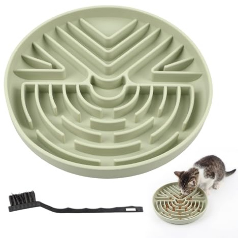 MINGBOLIN Anti Élingue Chien, Slow Feeder Anti-balancement Chien Silicone Anti-balancement Chat Tapis de Couchage Chien avec Brosse de Nettoyage, avec Ventouse Antidérapante, Labyrinthe