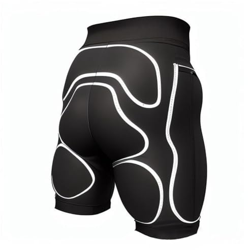 SageFurned Herren Damen Ski Hüft Protektor Shorts mit EVA-Polsterung Knie- und Ellenbogenschoner für Snowboard Eislaufen Downhill Sport Schwarz