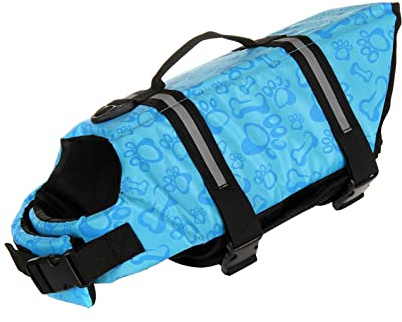 AKLOSIPY Haustier-Schwimmweste mit Reflektierendem Streifen, Atmungsaktive, Tragbare Hunde-Schwimmweste aus Netzstoff für Sicheres Bootfahren und Strandabenteuer (M)