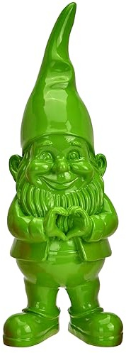 Pommerntraum ®| Sammlerfigur DesignZwerg Pop-Art Gartenzwerg Zwerg Zwergenfigur Zwergenskulptur (Grün mit Herz)