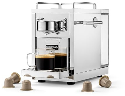 Die Original 2 Kaffeemaschine, Nespresso® kompatible Kapselmaschine, Espressomaschine aus Edelstahl, skandinavisches Design, langlebige, reparierbare Kaffeemaschine