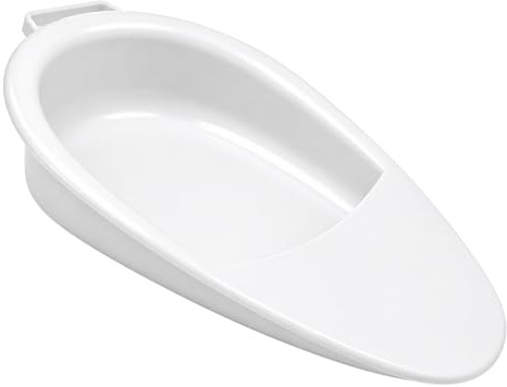 Bed Pan for Women and Men, HowseHold Portable Bedpan with Handle, Spill-Resistant Wedge Design, Reusable Commode Pan for Elderly, Disabled and Bedridden Adults, Home and Care Use