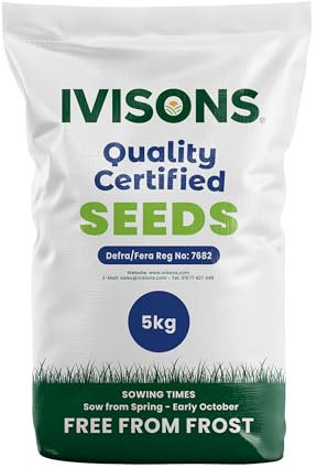Grassias Premium Hard Wearing Grass Seed – 5KG Premium Quality Lawn Seed for Overseeding & New Lawns – Pet Friendly - Perfect Grass Seeds for UK Lawns - Defra Approved Lawn Seeds