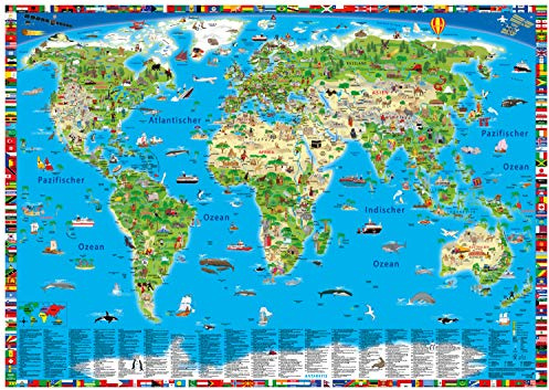 Erlebnis illustrierte Weltkarte Planokarte