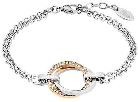LOTUS STYLE Bracelet Femme Acier Inoxydable LS1780-2/2 Géométrique - Bracelet Sophistiqué Finition Polie et Raffinée 20,8 cm - Idéal comme Cadeau Anniversaire - Occasions Spéciales