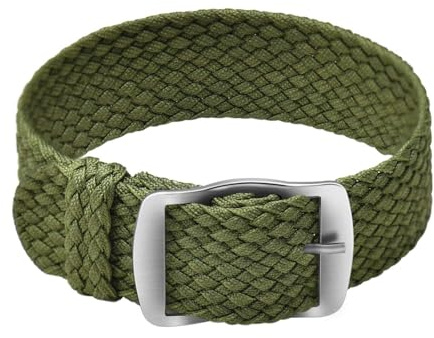 ULLCHRO Unisex Perlon Nylon Armband mit Edelstahl Silberne Schnalle