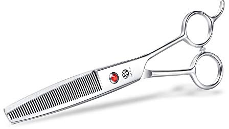 Purple Dragon 6.5 46 Tooth Professional Pet Grooming Scissors - Dog Thinning/Blending Shears - Animal Hair Trimmer for Pet Groomer or Family DIY