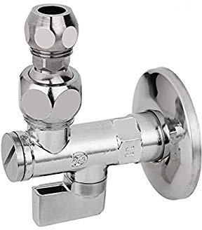 RUBINETTO FILTRO A SFERA CON SNODO 1/2x10mm SOTTOLAVABO OTTONE CROMATO FILTRINO