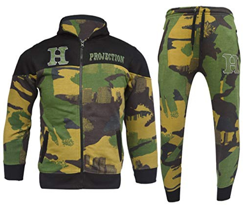 GUBA® Pantalon de survêtement pour garçon, camouflage HNL sweat à capuche et jogging Vêtements de sport Pantalon de survêtement pour garçon Ensemble complet pour péripatisme Pantalon de