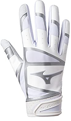 Mizuno F-257 kvinnors softbollshandske, vit-silver, X-Large