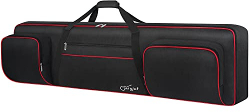 88 Tasten Keyboard Hülle weich (Innen: 135.9x35.1x17.3 cm), gepolsterte Klavierhülle mit Griffen und verstellbaren Schultergurten, Sustain Pedale, Kabel