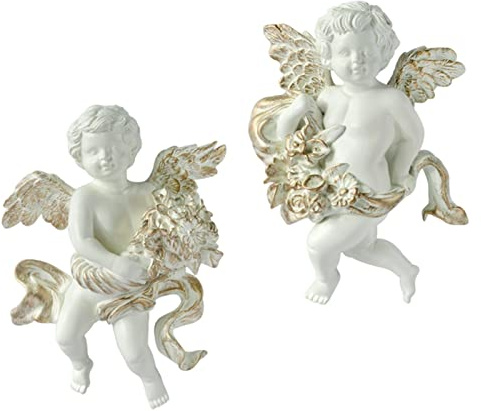 2 uds Estatua de ángel Colecciones de esculturas de Pared bebé Hecho para la de de Hotel, B