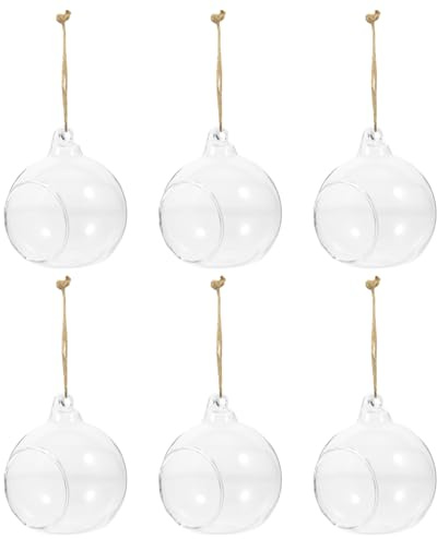 Alipis 6 Piezas Macetas Colgantes De Bola De Cristal Transparentes para Micro Paisajes DIY - Terrarios De Vidrio Pequeños para Decoración De Hogar Oficina Y Regalos Creativos