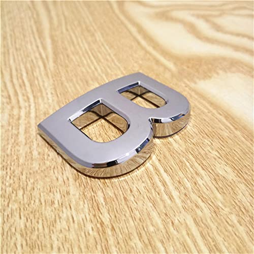 Placa Autoadhesiva 3D Para Casa NúMeros 0-9 Letras A-H 5cm Pegatina PláStico Plateada Puerta Casa Galvanizada Exterior DireccióN Moderna DíGitos Hotel Letrero Contenedores BuzóN Patio Calle (B)