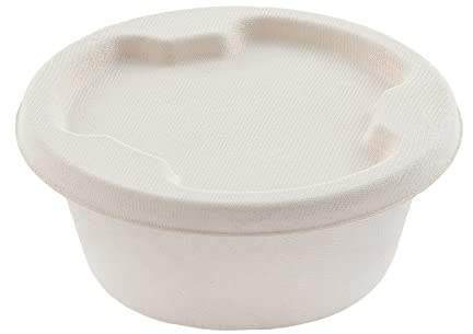 Insalatiera in canna da zucchero, bagassa, 1250 ml, con coperchio, ciotola usa e getta, stabile e resistente al microonde, ecologica e biodegradabile, 500 pezzi