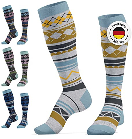 Diasports Skisocken Herren & Damen MERINO | Stylische Thermo Socken für Snowboard und Ski | Warme Skistrümpfe aus Merinowolle | Atmungsaktive Snowboardsocken für den Winter | HIPSTERS