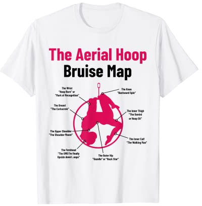 The Aerial Hoop Bruise Map Akrobatik Gymnastik Sport T-Shirt, Herren, Weiß, L