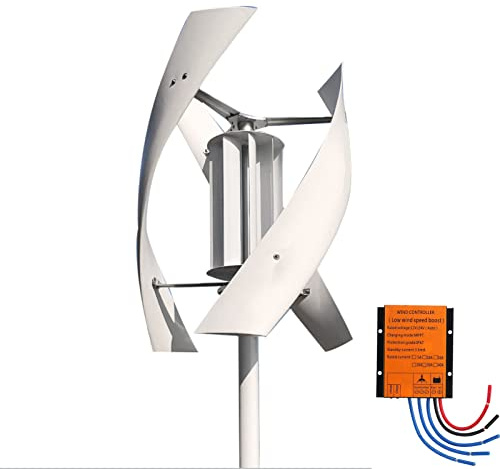 QAZNHODDS 12000W Generatore Eolico Verticale 3 Foglie Kit Turbina Eolica 12/24 V /48V/220V con Regolatore di Carica,24V