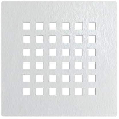 BALNEO Filtro di Scarico per Piatto Doccia, Scarico Doccia, Copertura per Piatto Doccia in Vassoio Quadrato in Pietra - a Quadretti Bianchi 132 X 132mm Adatto per i Piatti Doccia BALNEO Stone Tray