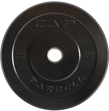 CAP Barbell Elite Olympische Stoßstangenplatte, Schwarz, 25 kg, einzeln