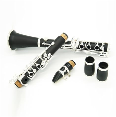 Klarinette Instrument 17-Tasten B-Flach-Klarinette Aus Verbundholzrohr Mit Weißen Kupfertasten, Aufbewahrungsbox Und Mundstück