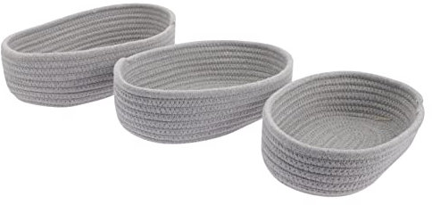 Warmhm 3stücke Woven Korb Aus Baumwollseil Bin Kleinigkeiten Lagerung Organizer Mehrzweck Organizer Bins Für Bücher Spielzeug Kleidung