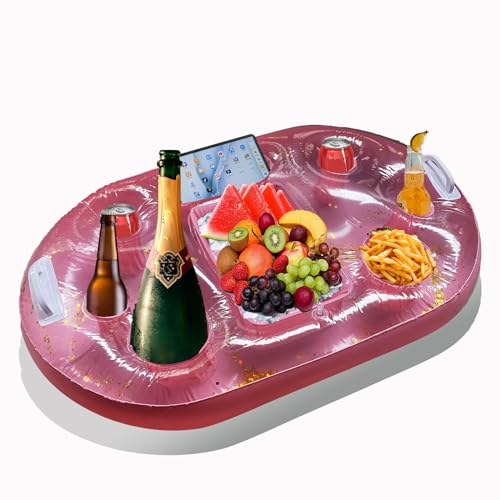auryee Inflatable Pool Drink Holder Floats for Cup Floties for Pool Floating Beer Holder Beach Party Favors Supplies for Adults Age 15+