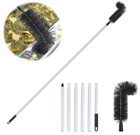 Gutter Cleaning Tools from The Ground - Extendable Gutter Cleaner with Aluminum Pole for Easy Leaf and Debris Removal from The Ground (Black)
