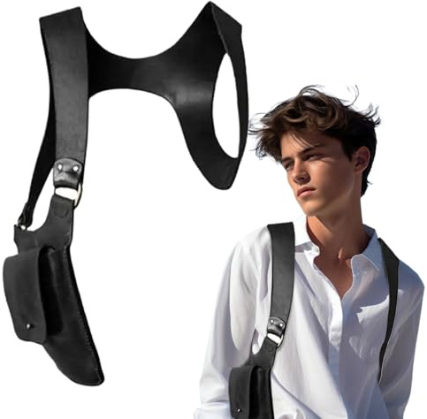Schulterholster PU Leder Schulter verstellbare Schulter -Holster für verborgene Trage -einzelne Beutel Schulter -Holter für Männer Cosplay Steampunk -Partys,